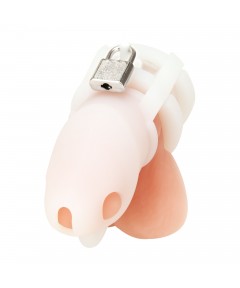 Белая клетка для пениса Silicone Small 2 in Cock Cage With Ball Divider