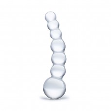 Изогнутый прозрачный стимулятор Beaded Dildo - 13 см.