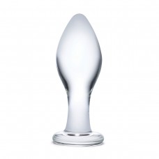 Прозрачная округлая анальная пробка Classic Glass Butt Plug - 11 см.