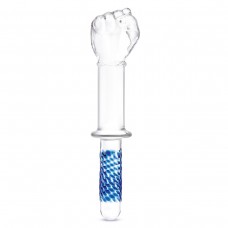 Стеклянный стимулятор в форме сжатой в кулак руки 11’’ Glass Fist Double Ended With Handle Grip - 28 см.