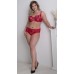 Красный бюстгальтер с мягкой чашкой из кружева с «ресничками»
