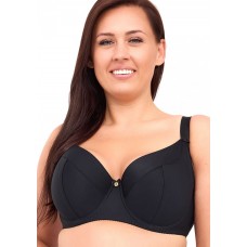 Однотонный бюстгальтер plus size на косточках с чашками из микрофибры