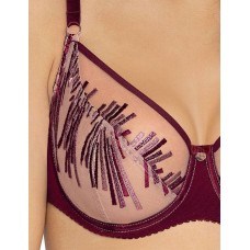 Бордовый бюстгальтер Calla с мягкой чашкой и эффектной вышивкой