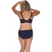 Темно-синий бюстгальтер с мягкой чашкой +size из кружева с «ресничками»