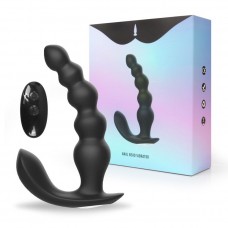 Черная анальная виброёлочка Anal Bead Vibrator с пультом ДУ
