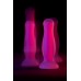 Розовая, светящаяся в темноте анальная втулка Cain Glow - 10 см.