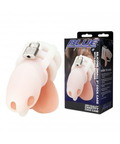 Белая клетка для пениса Silicone Small 2 in Cock Cage With Ball Divider
