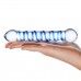 Прозрачный фаллос с голубой спиралью Spiral Dildo - 17 см.