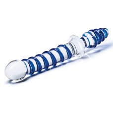 Двусторонний фаллоимитатор с анальной пробкой Mr. Swirly Dildo & Butt Plug - 25 см.