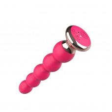 Розовый вибратор-ёлочка Mini Vibrator с пультом ДУ - 19 см.