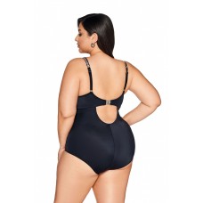 Совместный купальник с лифом на косточках и серебристой отделкой
