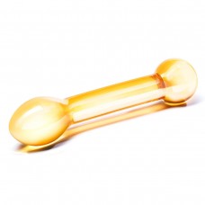 Золостистый стеклянный стимулятор простаты Honey Dripper - 17 см.