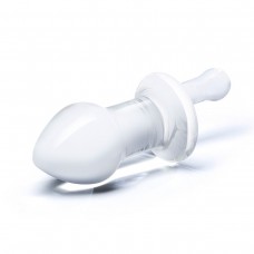 Прозрачный стеклянный анальный плаг с ручкой Glass Juicer - 12,7 см.
