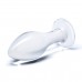 Прозрачная округлая анальная пробка Classic Glass Butt Plug - 11 см.