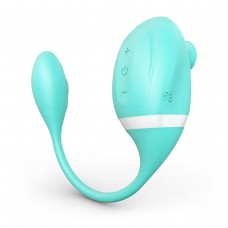 Мятный вакуумный вибростимулятор Tadpole Vibrating Dual Stimulation с виброхвостиком