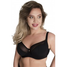 Бюстгальтер на косточках с гладкой чашкой +size из микрофибры и сетки